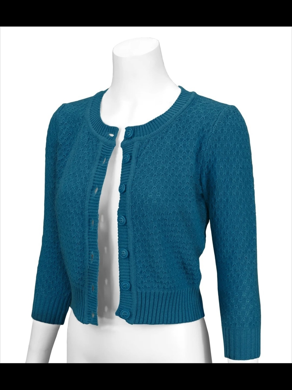 Retro Cropped Button-Up Cardigan - Picture 3 of 4